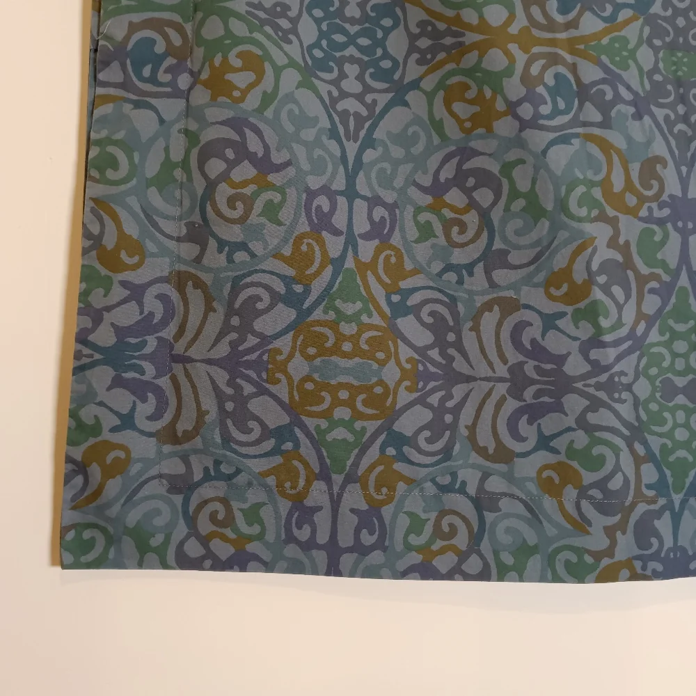 Crate & Barrel Lucia Standard Shams *Pair* Blue Scroll Print